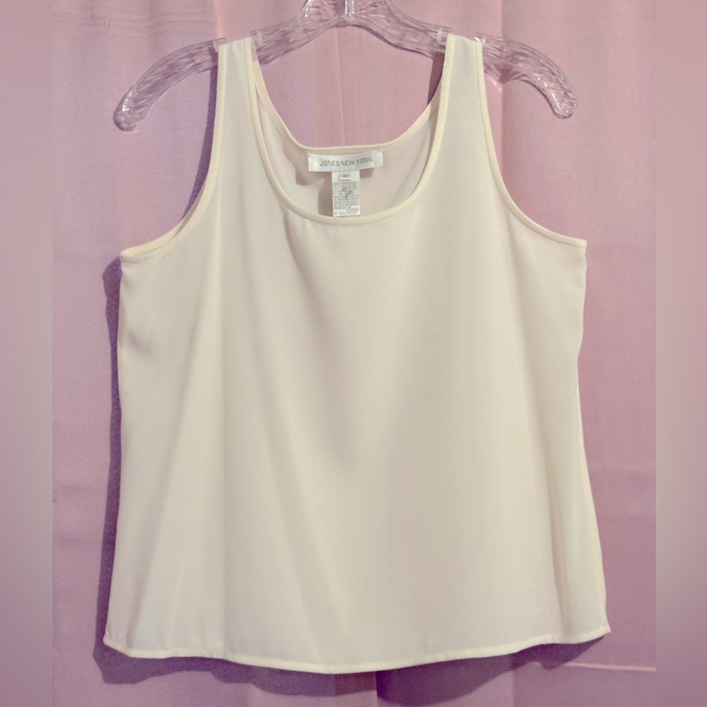 Jones New York Cream Fitted Sleeveless Top